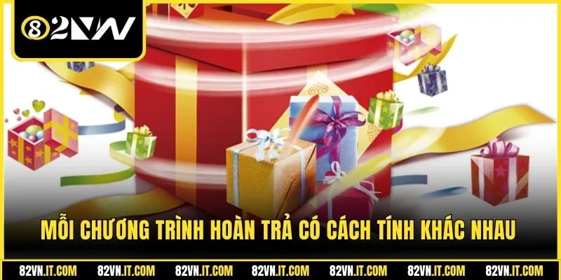 Mỗi chương trình hoàn trả có cách tính khác nhau
